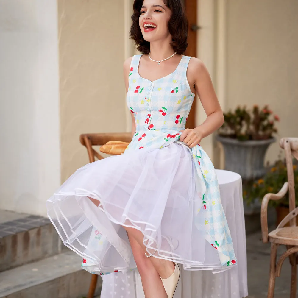 1950s Retro Vintage Sleeveless Homecoming Dresses Cocktail Party A-Line Dress for Summer