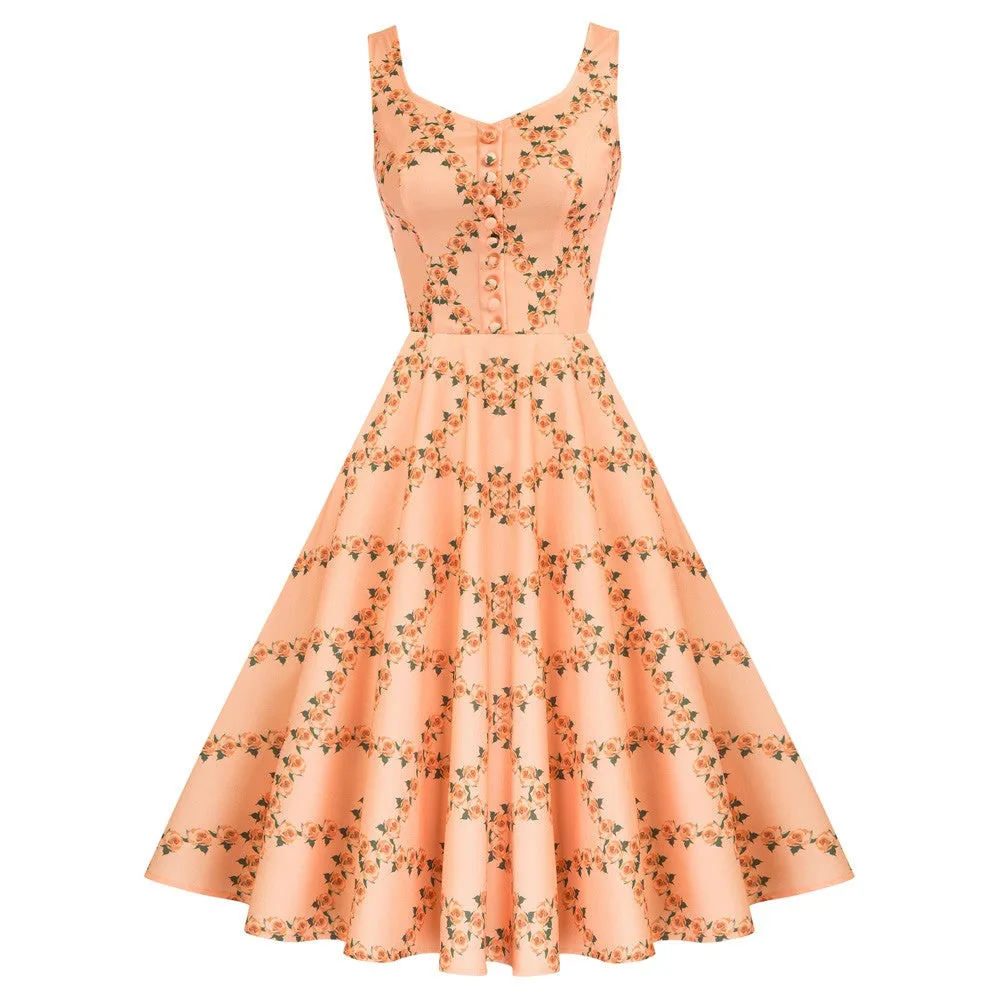 1950s Retro Vintage Sleeveless Homecoming Dresses Cocktail Party A-Line Dress for Summer