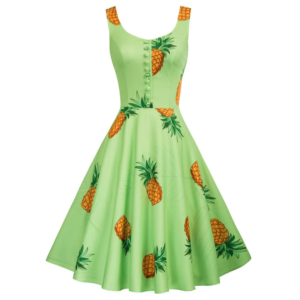 1950s Retro Vintage Sleeveless Homecoming Dresses Cocktail Party A-Line Dress for Summer