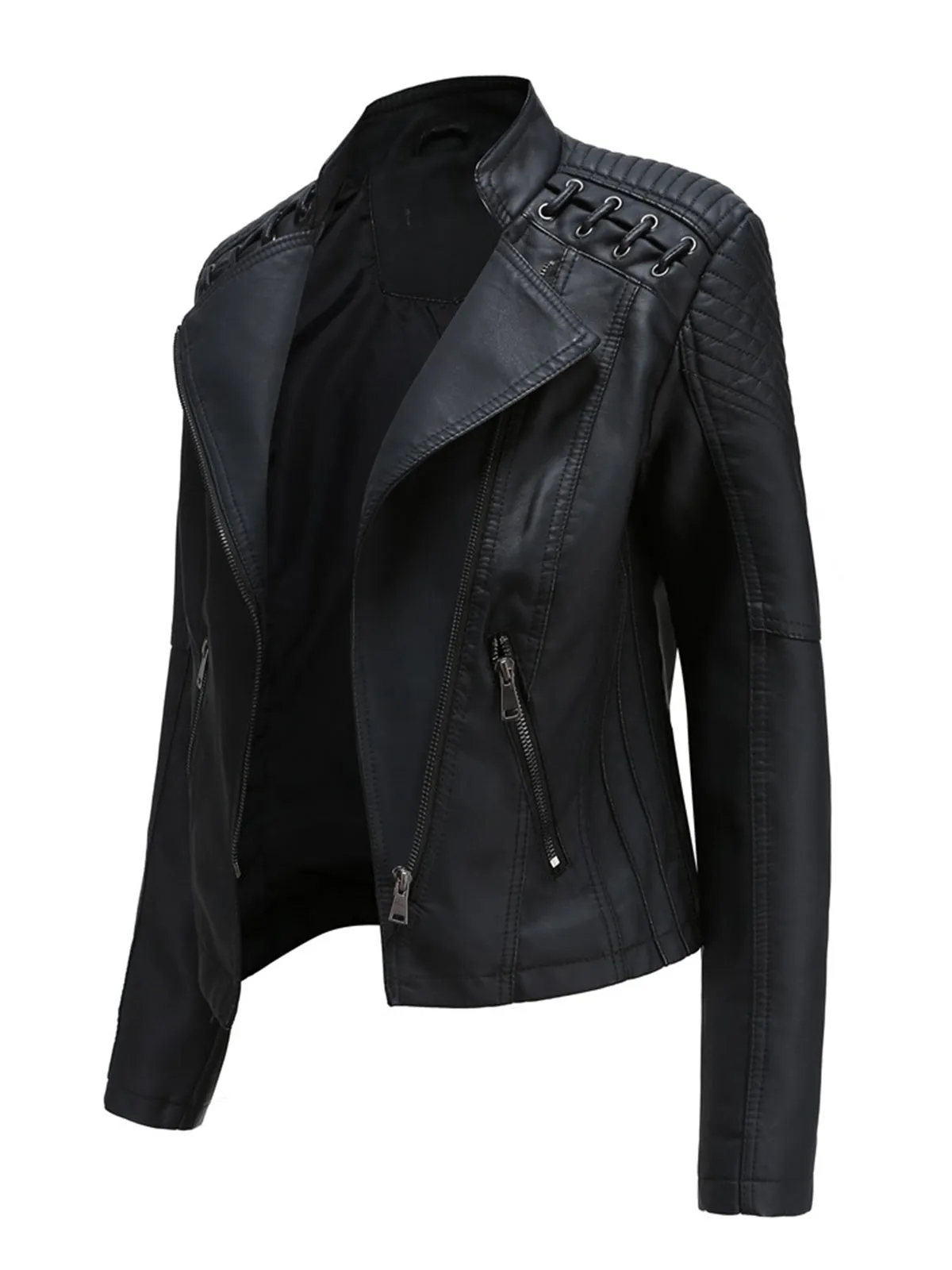 1960s Solid Faux Leather Motorcycle Jacket