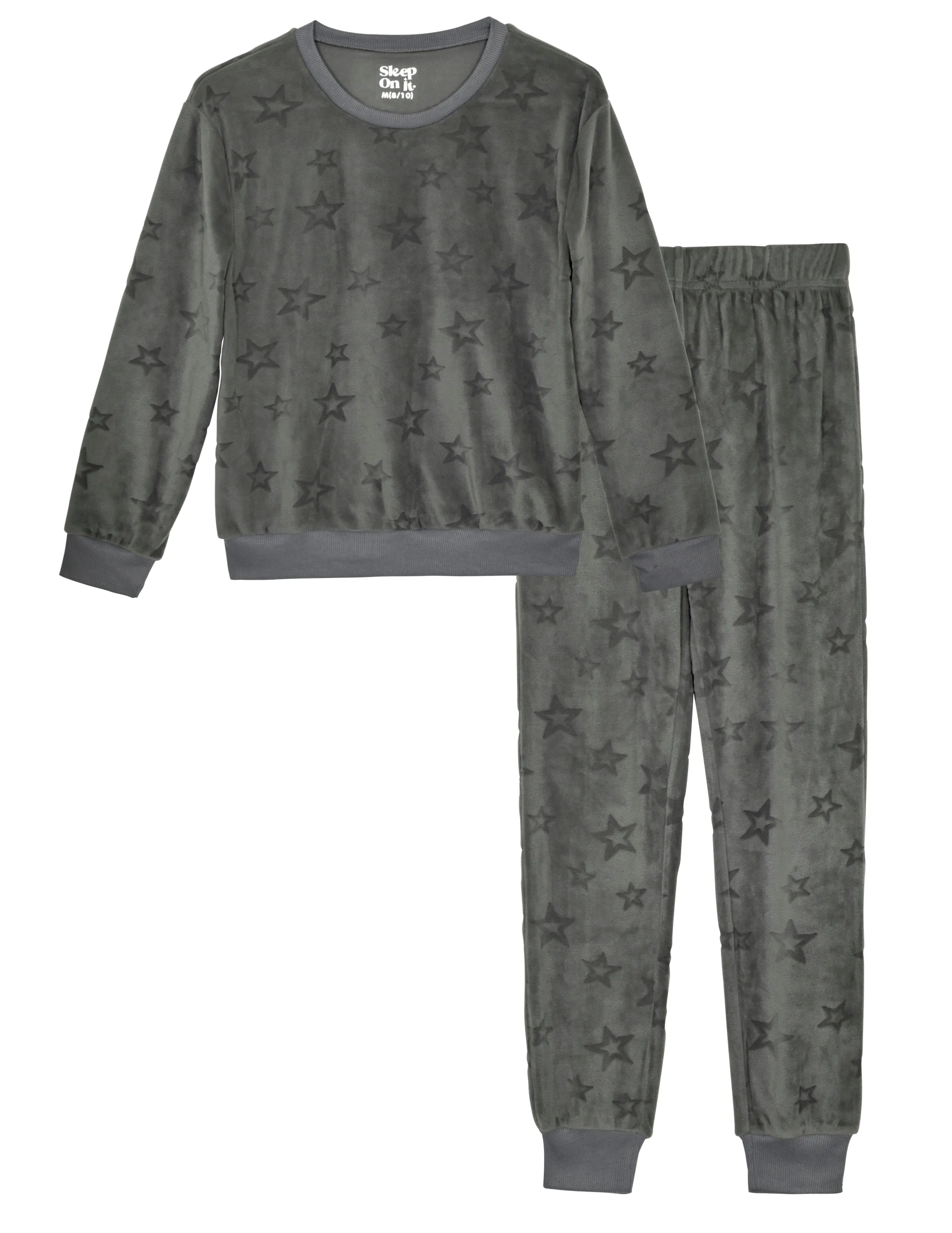 2-Boys Piece Velour Pajama Sets- Stars, Gray Pajama Sets for Toddlers and Boys