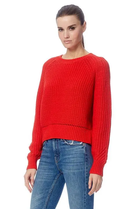 360 Sweater - Zoey Cropped Sweater Jaffa Red