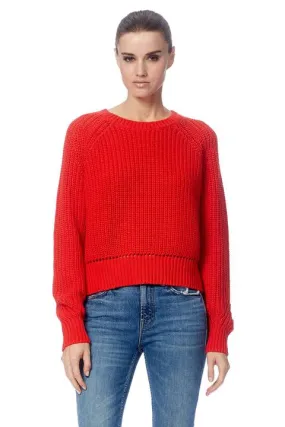 360 Sweater - Zoey Cropped Sweater Jaffa Red