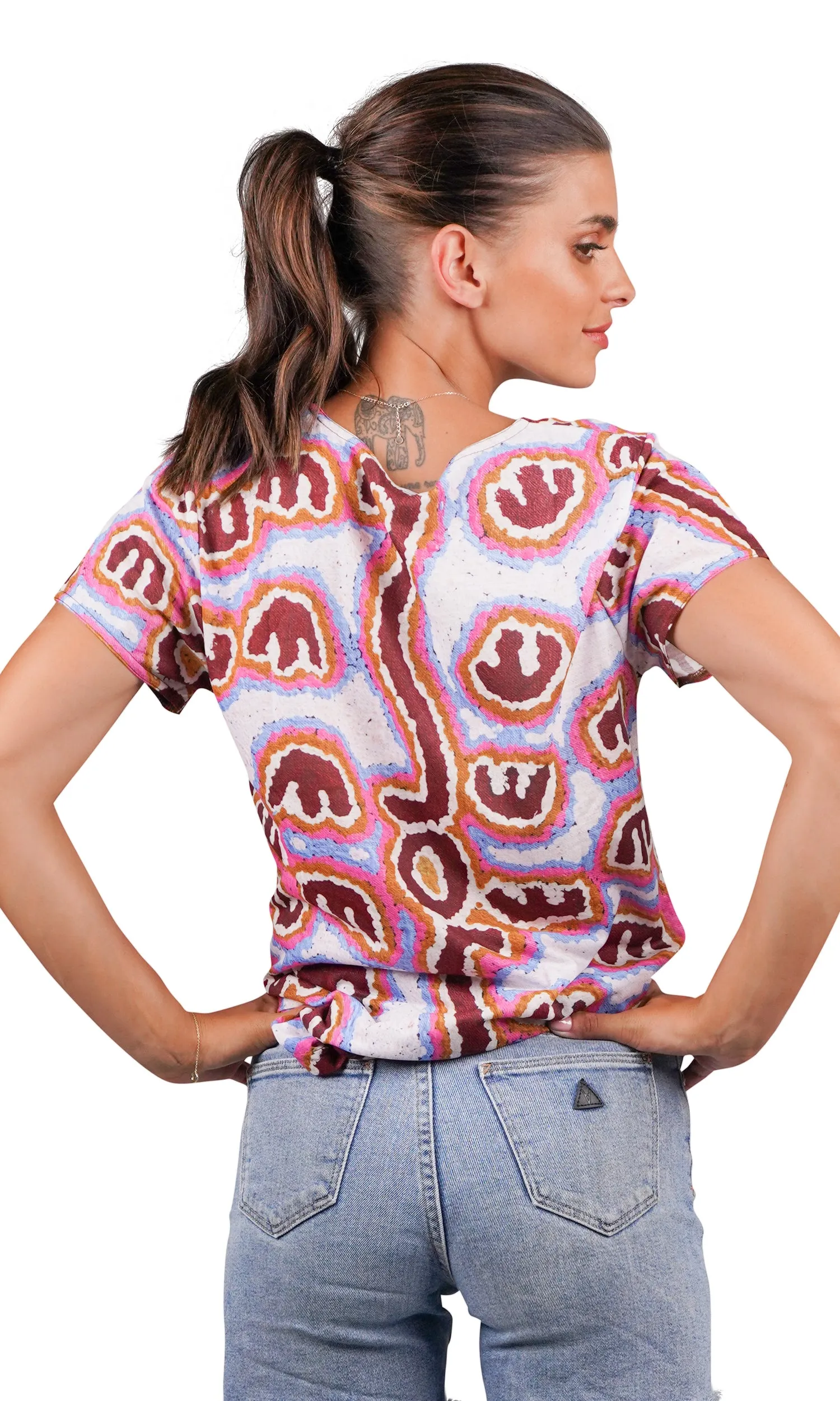 Aboriginal Art Fashion Top Brush-Tail Possum