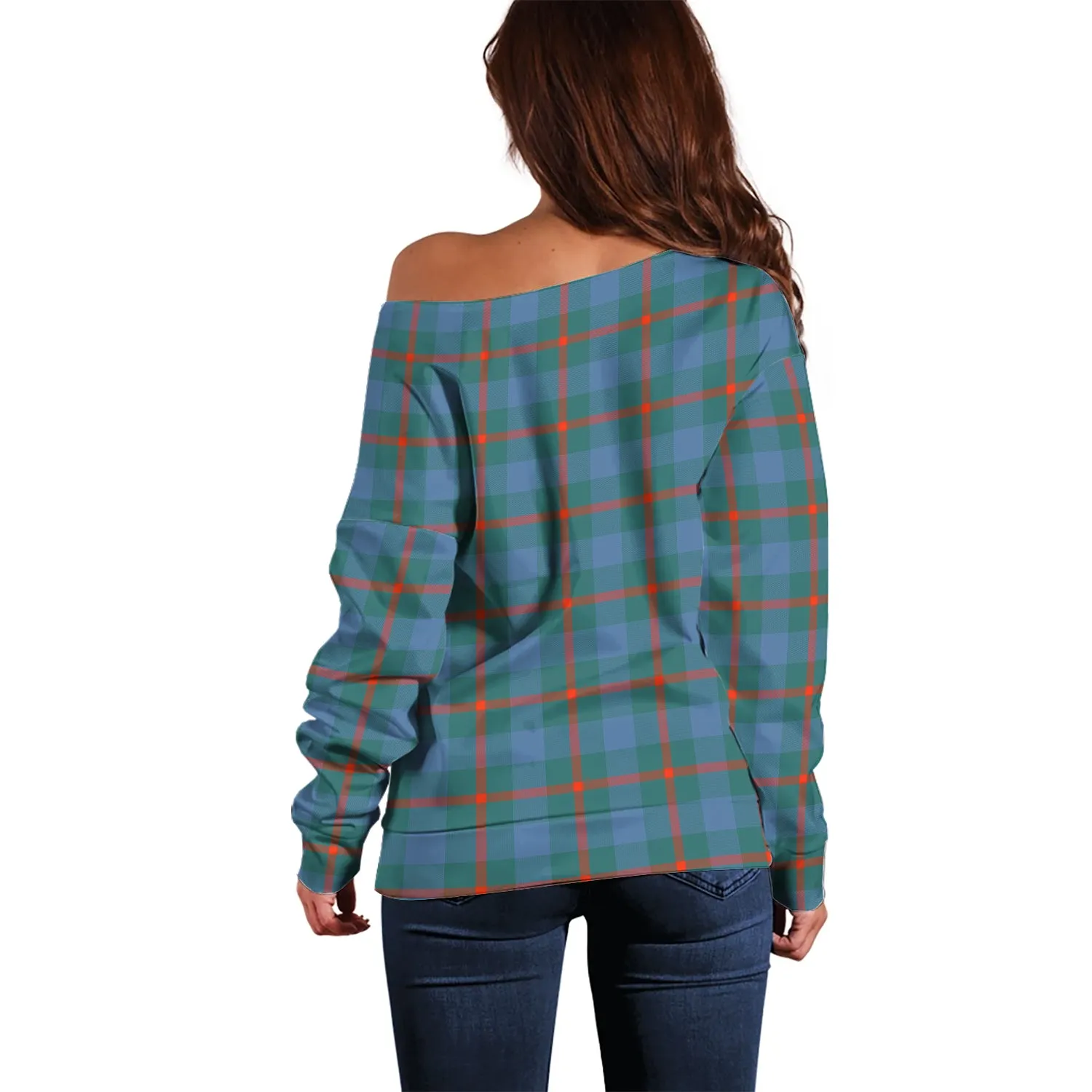 Agnew Ancient Tartan Off Shoulder Women Sweater