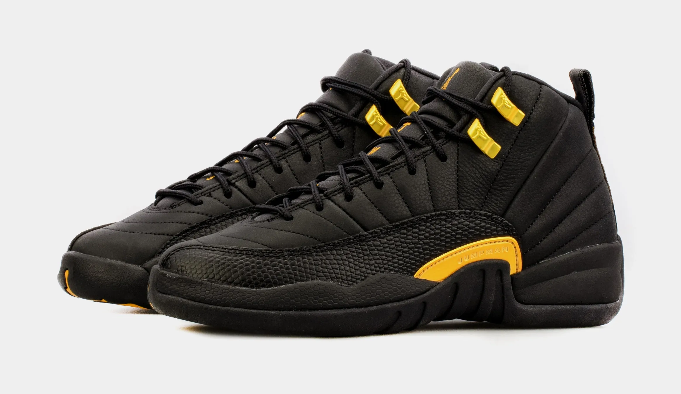 Air Jordan 12 Retro Black Taxi Grade School Lifestyle Shoes (Black)  Free Shipping