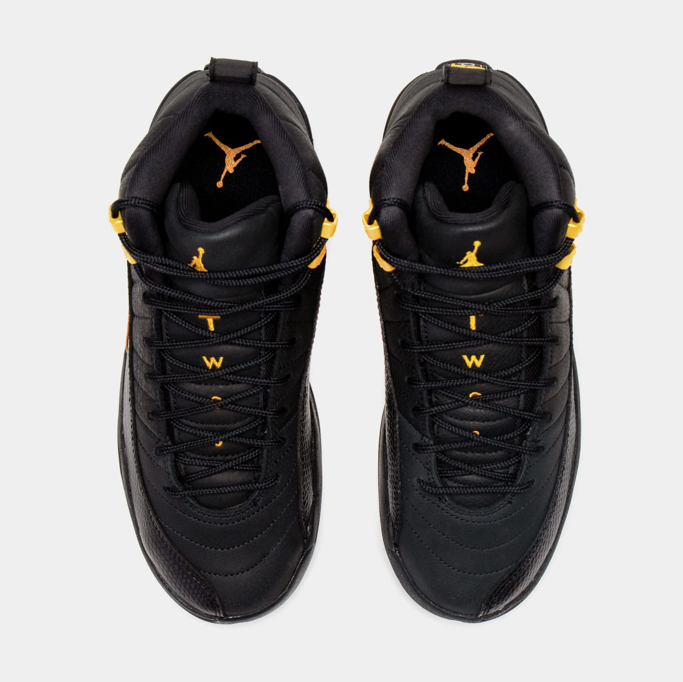 Air Jordan 12 Retro Black Taxi Grade School Lifestyle Shoes (Black)  Free Shipping