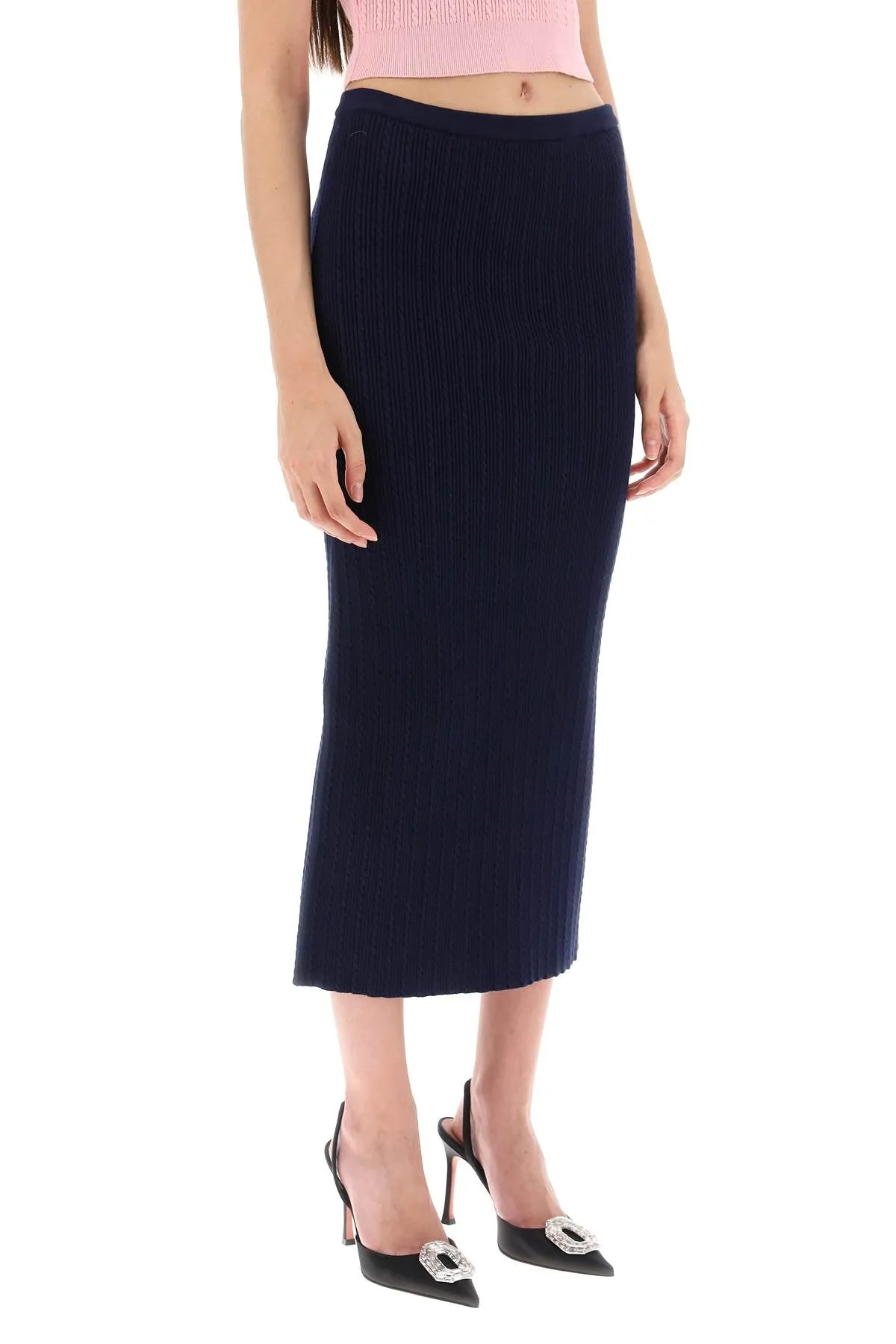 Alessandra rich knitted pencil skirt