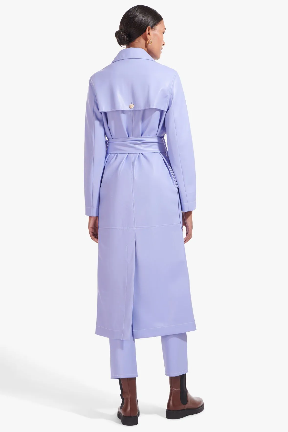 ASHLEY COAT | PERIWINKLE VEGAN LEATHER