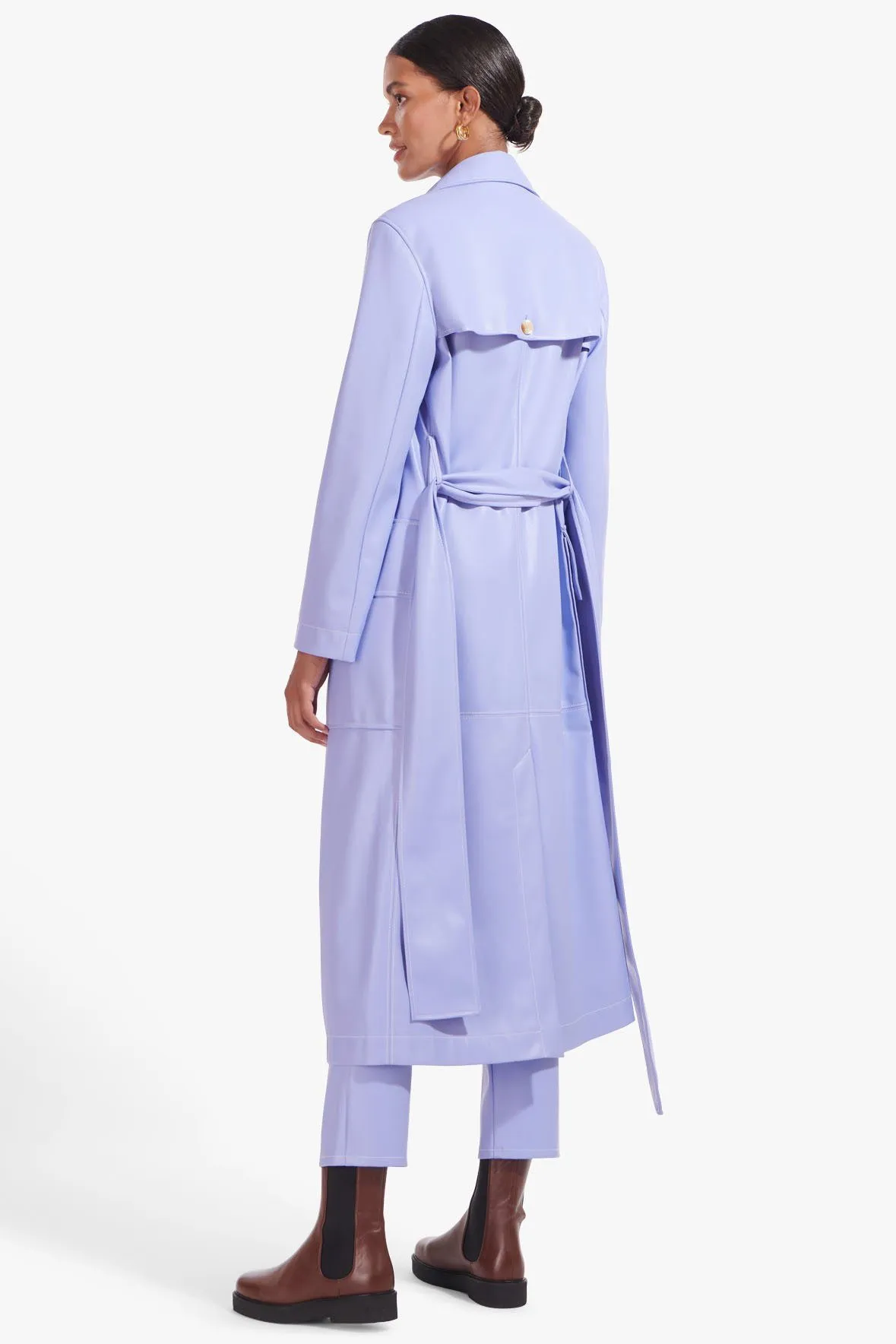 ASHLEY COAT | PERIWINKLE VEGAN LEATHER