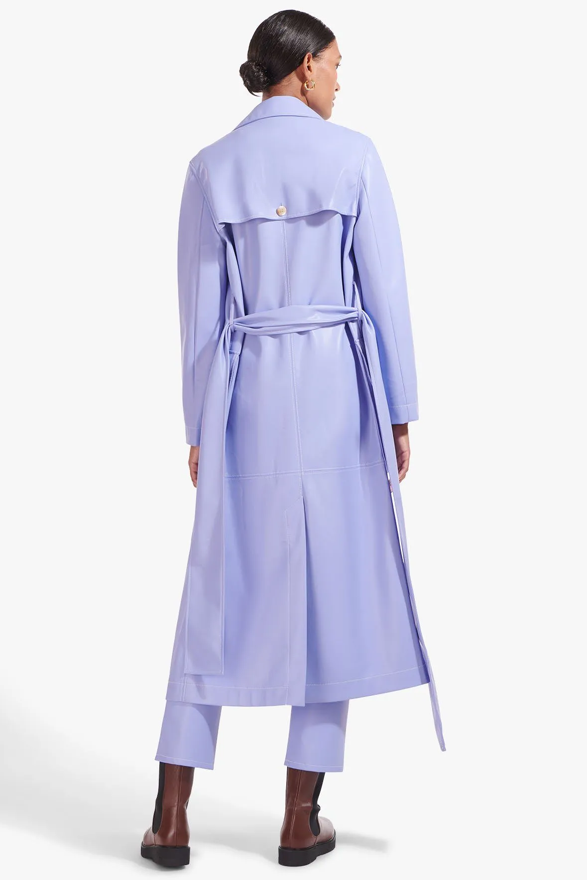 ASHLEY COAT | PERIWINKLE VEGAN LEATHER