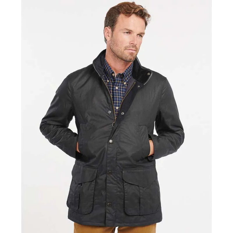 Barbour Hereford Mens Wax Jacket - Navy