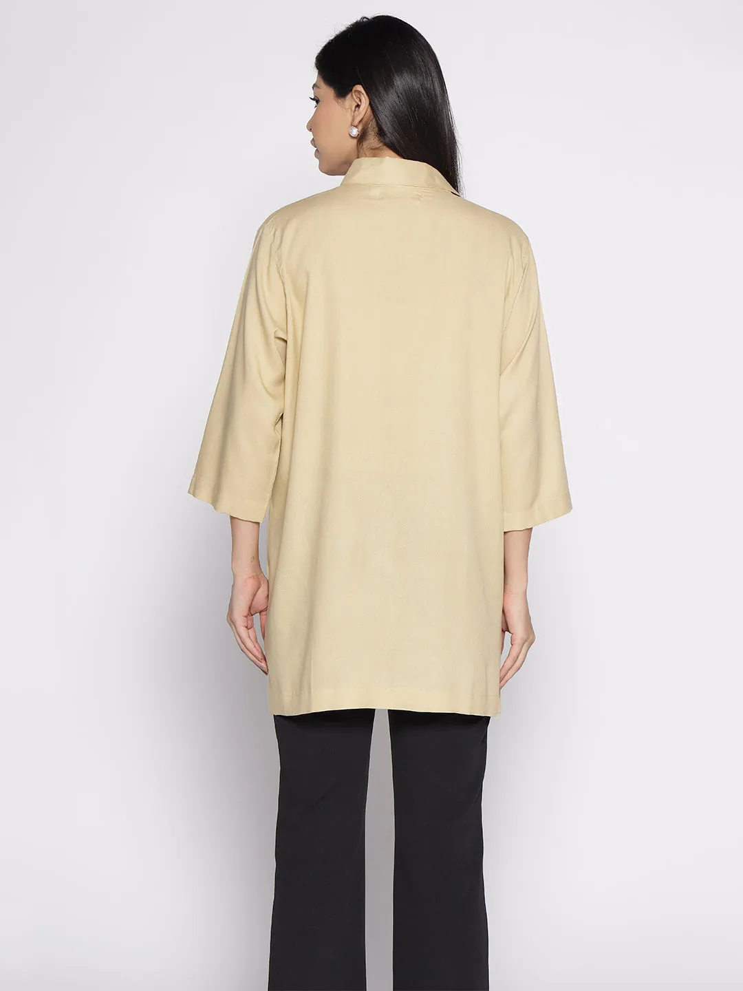 Beige Rayon ShirtTop - Zinia