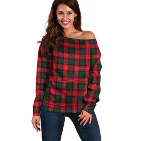 Belshes Tartan Off Shoulder Women Sweater