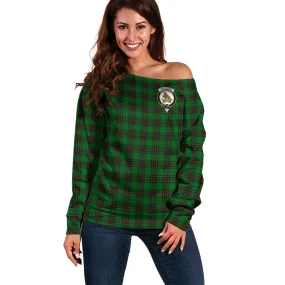 Beveridge Tartan Off Shoulder Women Sweater with Family Crest