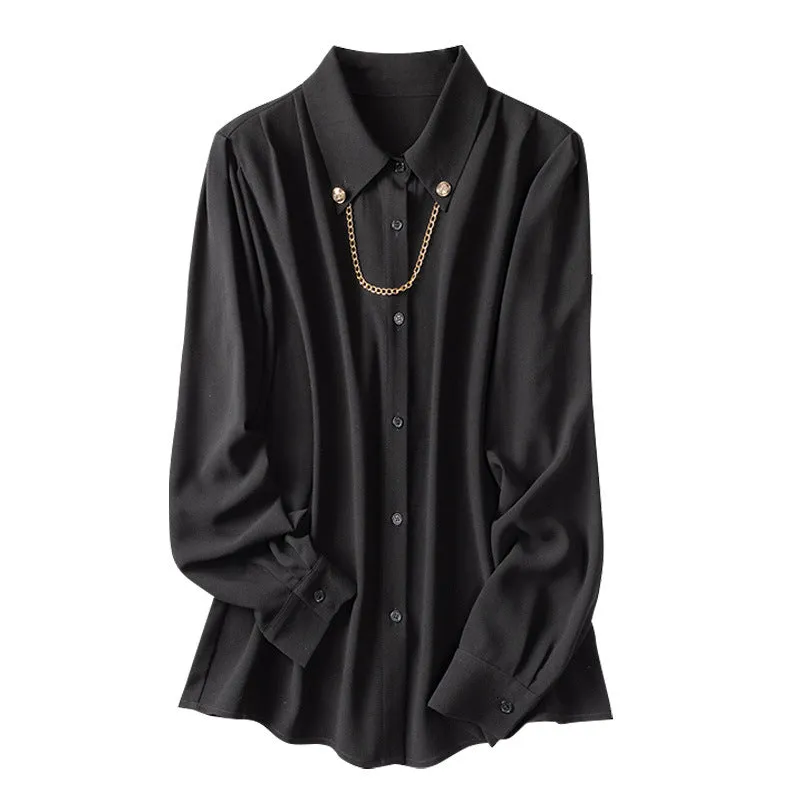 Black Chiffon Top Ladies Blouse