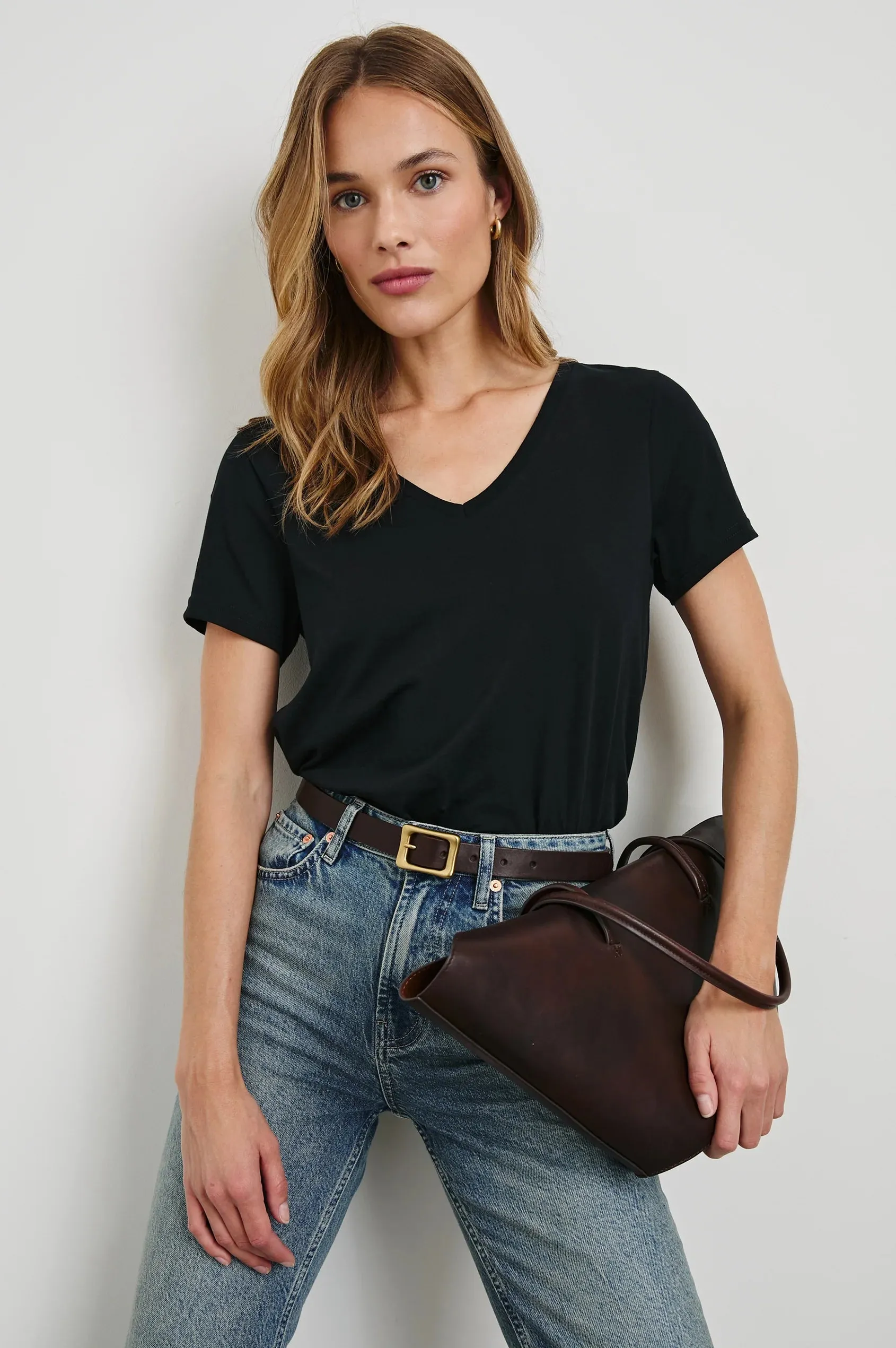 Black Classic V Neck