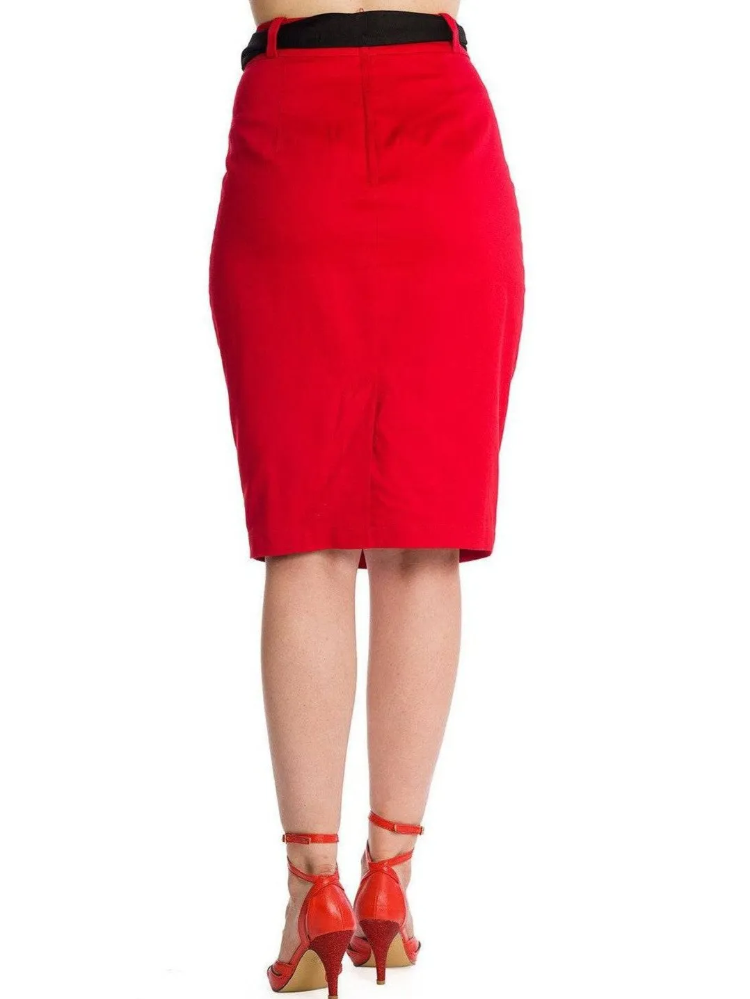 Blooming Rose Rockabilly Pencil Skirt