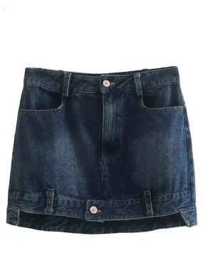 Blue Denim Skirts Woman High Waist Mini Skirt Women Streetwear Short Women's Skirts  Casual Jean Skirt