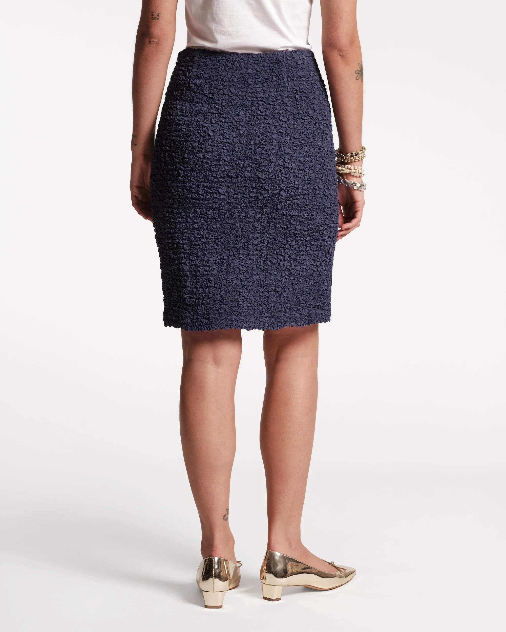 Bonnie Pencil Skirt Popcorn Navy