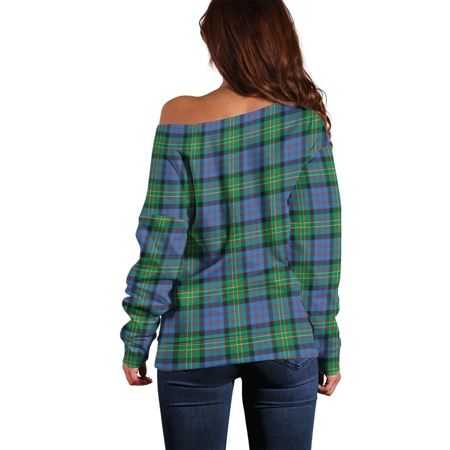 Bowie Ancient Tartan Off Shoulder Women Sweater