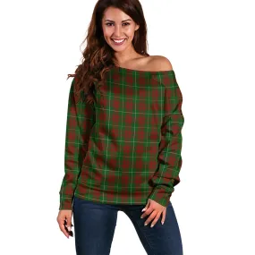 Bruce Hunting Tartan Off Shoulder Women Sweater