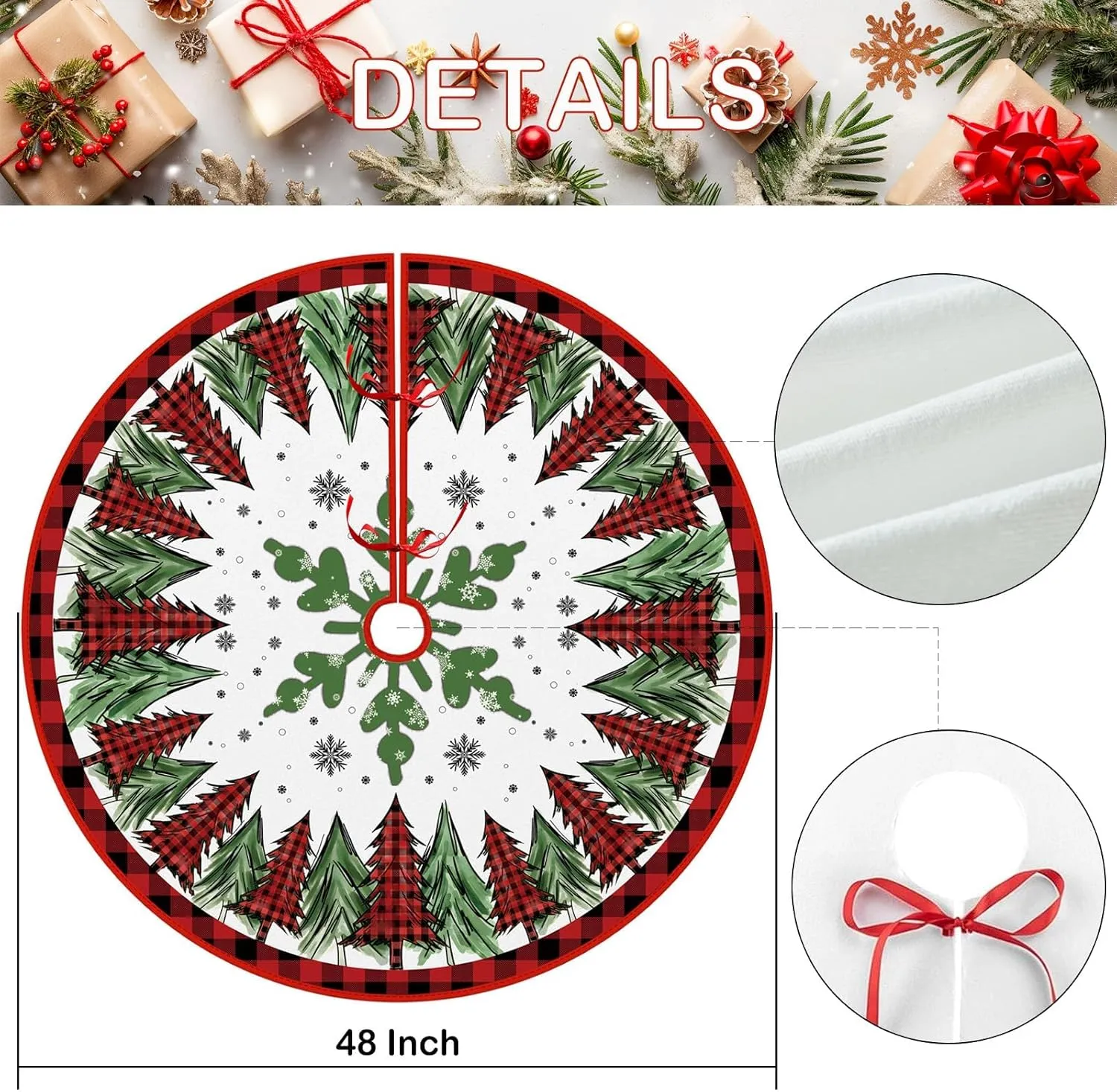 Buffalo Plaid Trees Pencil Tree Skirt - 48"