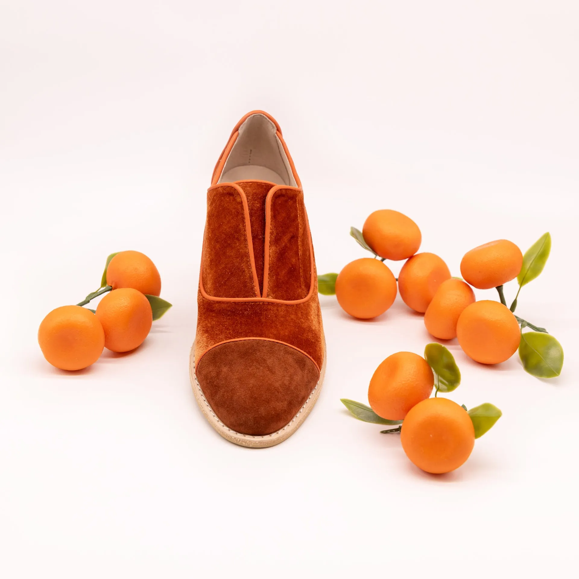 BURNT ORANGE SORBET Velvet Oxfords