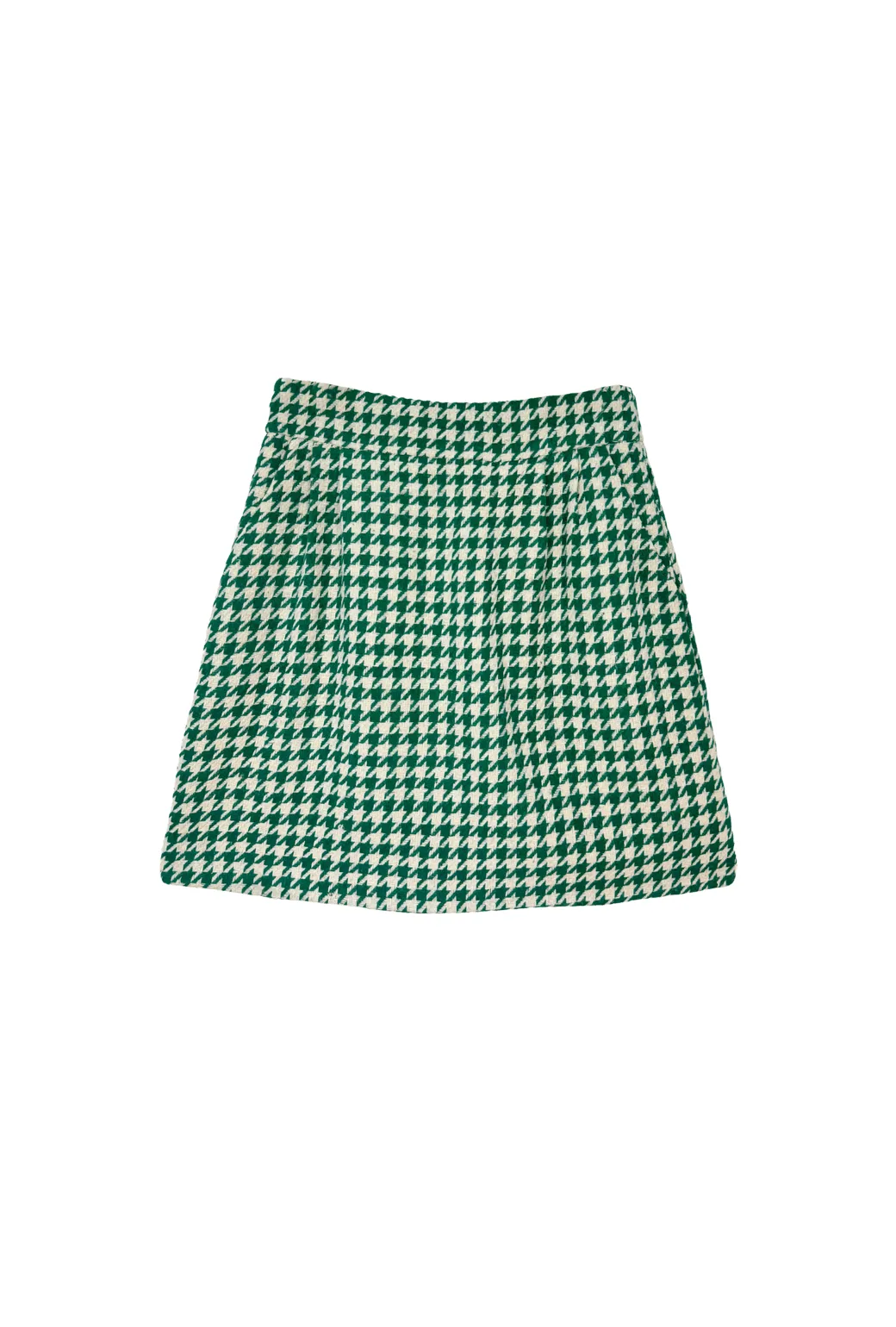 Buru x Tori Mellott Maggie Mini Skirt - Green Houndstooth