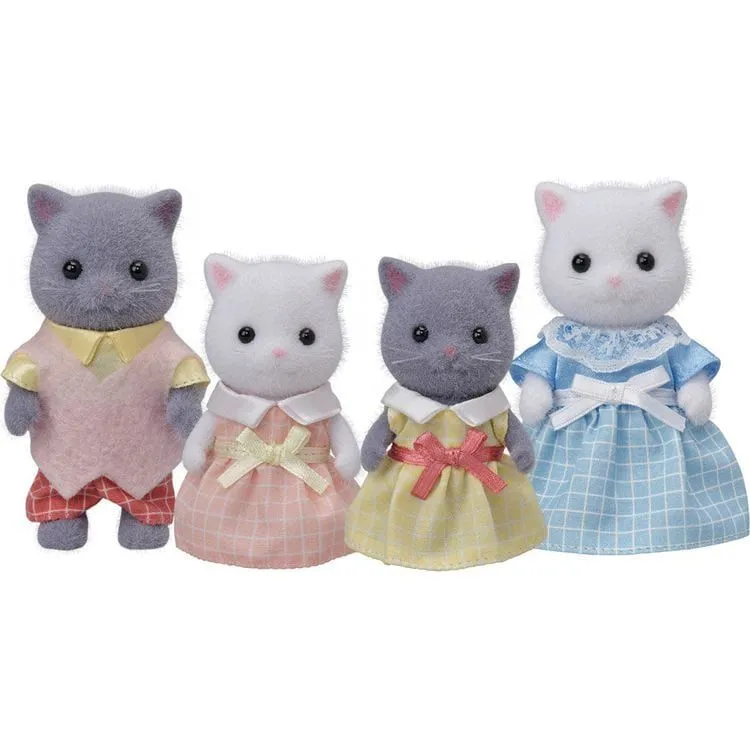 Calico Critters Persian Cat Family, Set of 4 Collectible Doll Figures