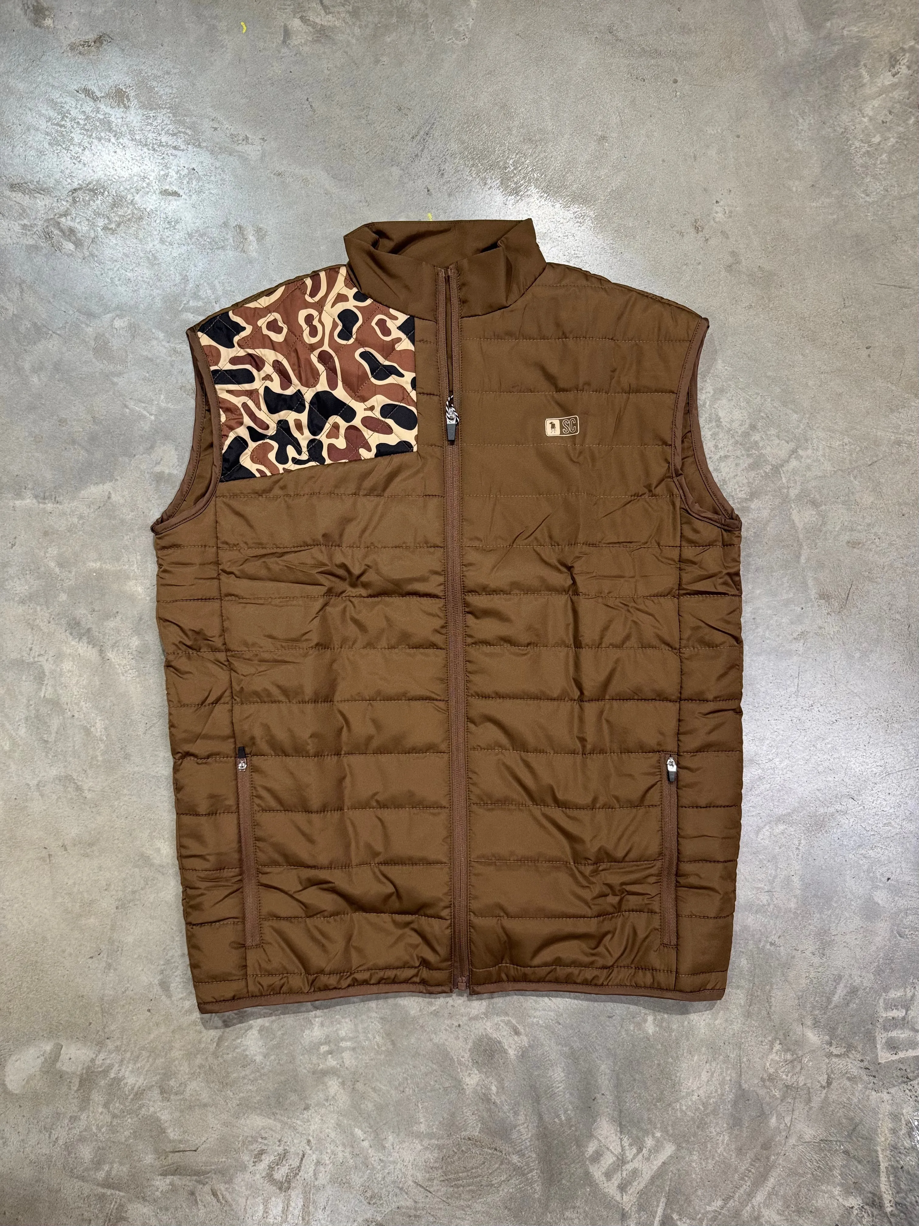 Camo Wilderness Brown Down Vest