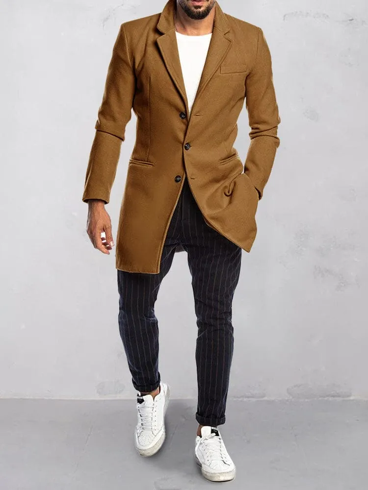 Casual Versatile Lined Tweed Coat