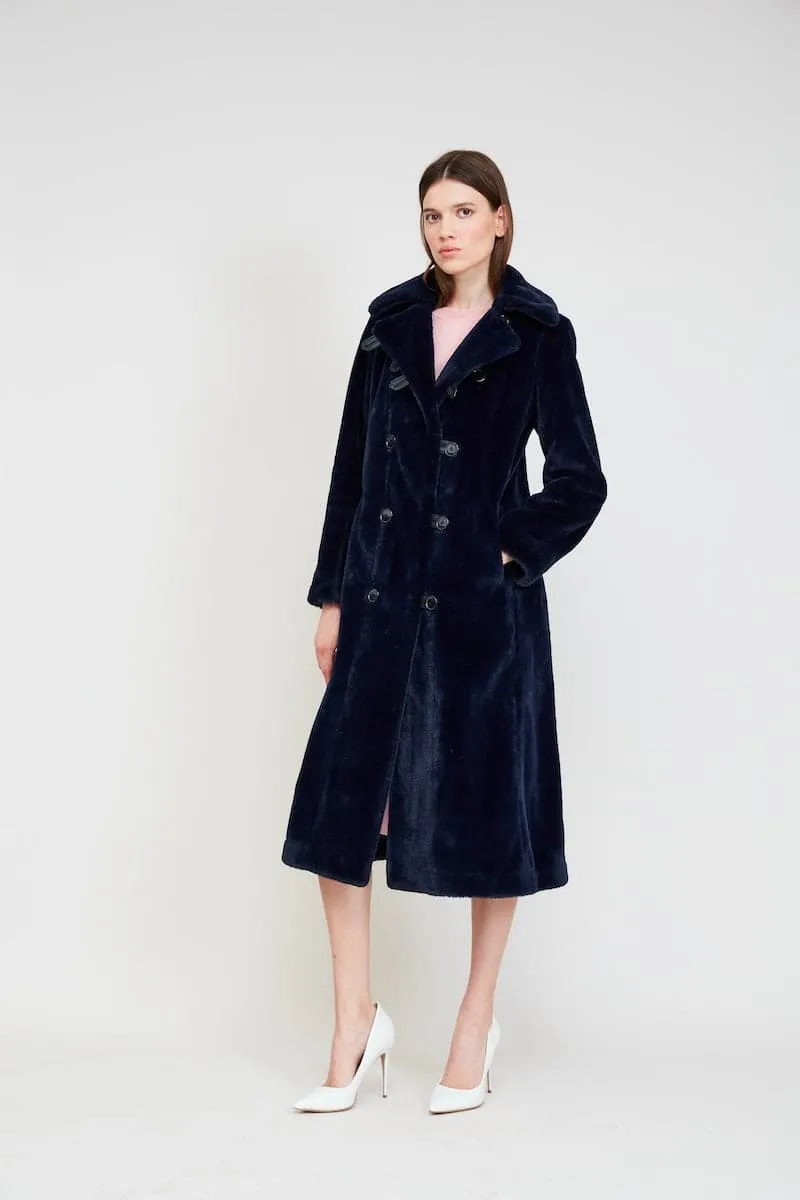 CATHERINE NAVY REVERSIBLE COAT