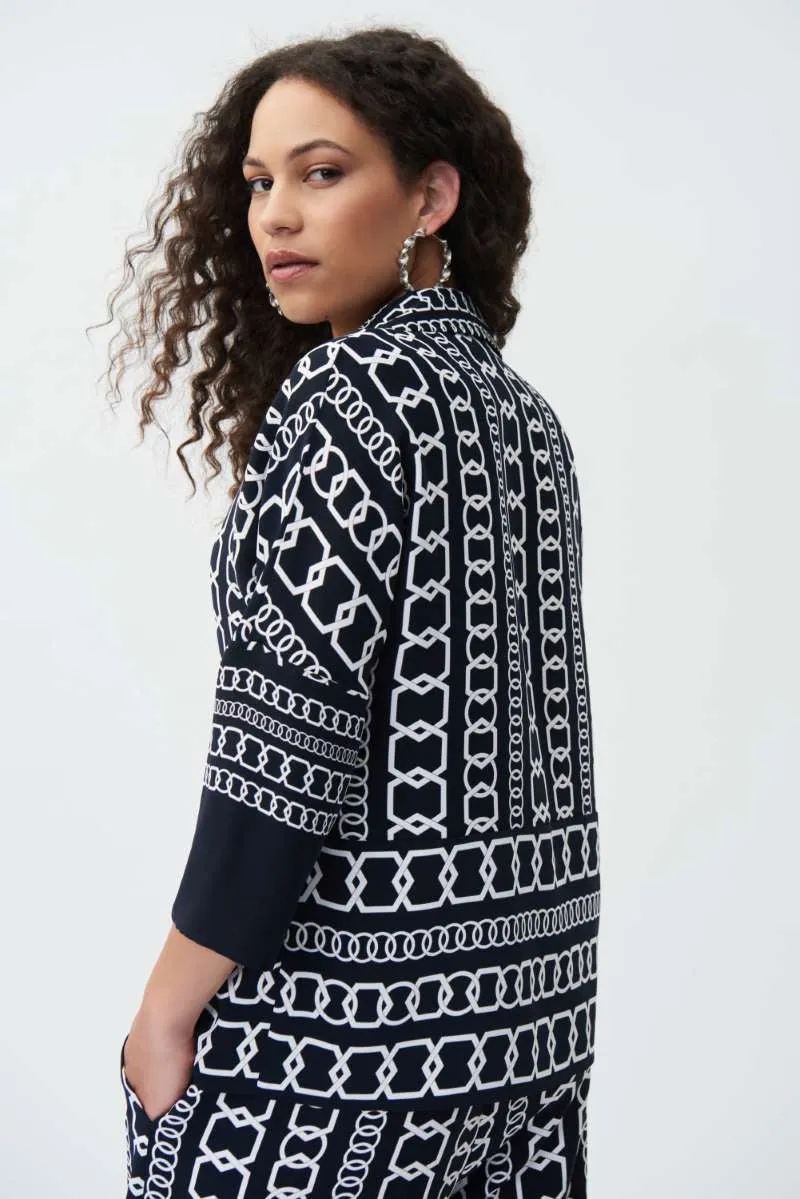 Chain Printed Top in Midnight Blue Multi 231215 by Joseph Ribkoff  - OUTLET SALE