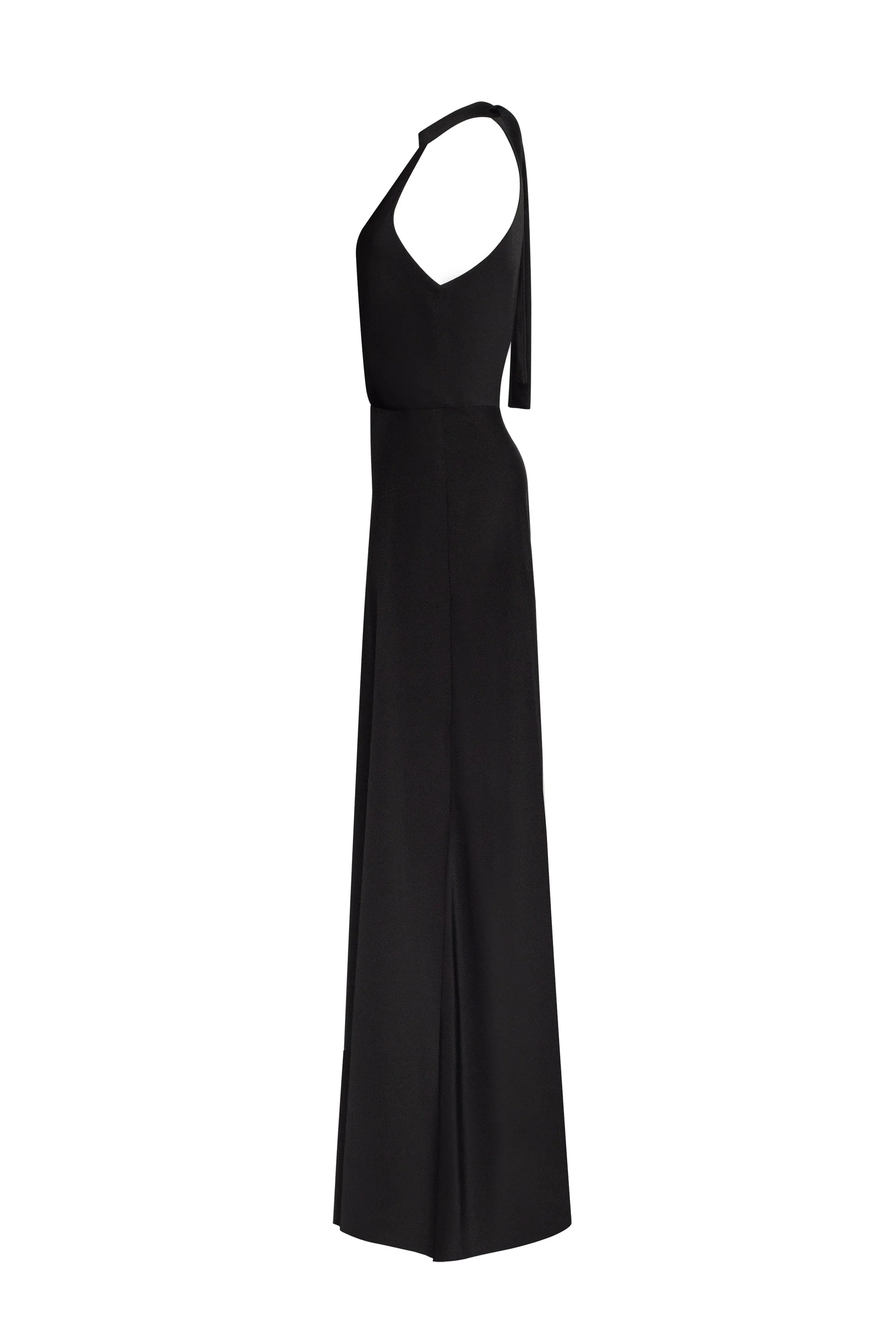 Classical black halterneck satin maxi dress, Xo Xo