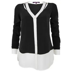 Color Block Blouse in Black and White