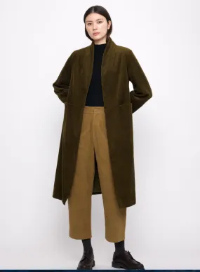 Corduroy Open Fall Coat Dark Kelp