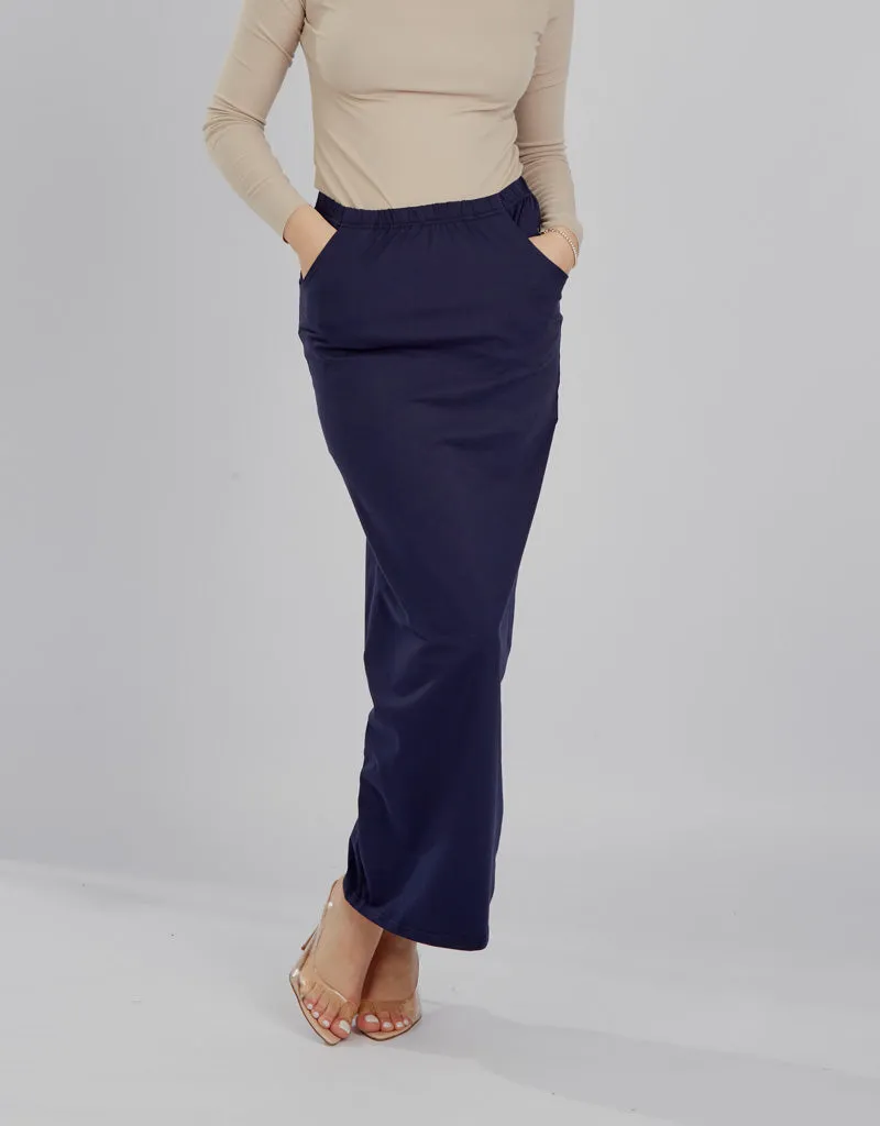 Cotton Pocket Pencil Skirt