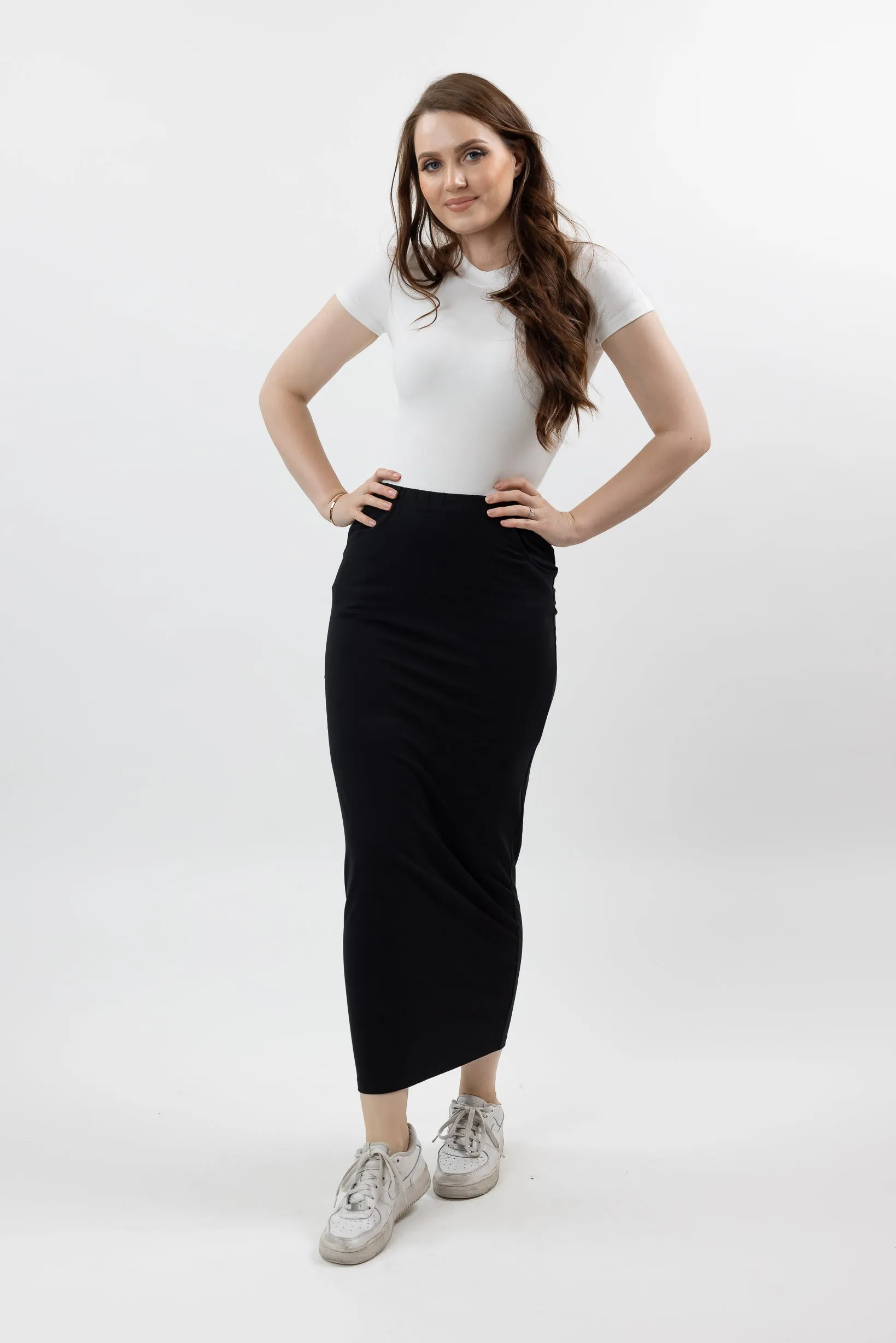 Cotton Pocket Pencil Skirt