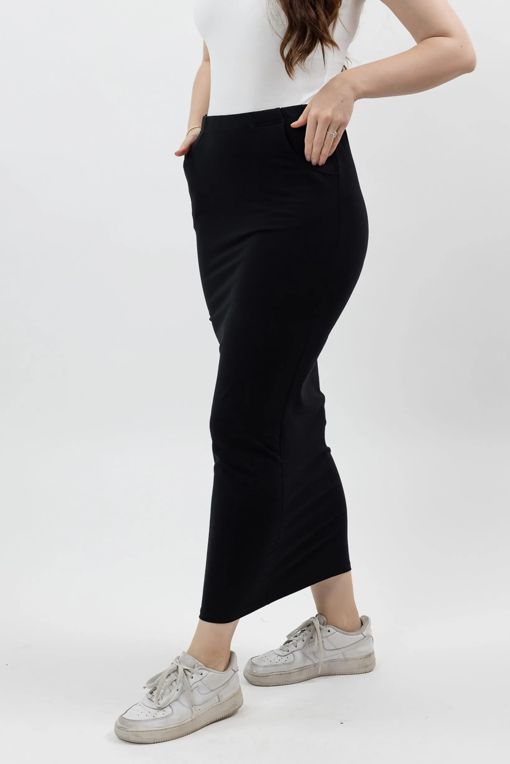 Cotton Pocket Pencil Skirt