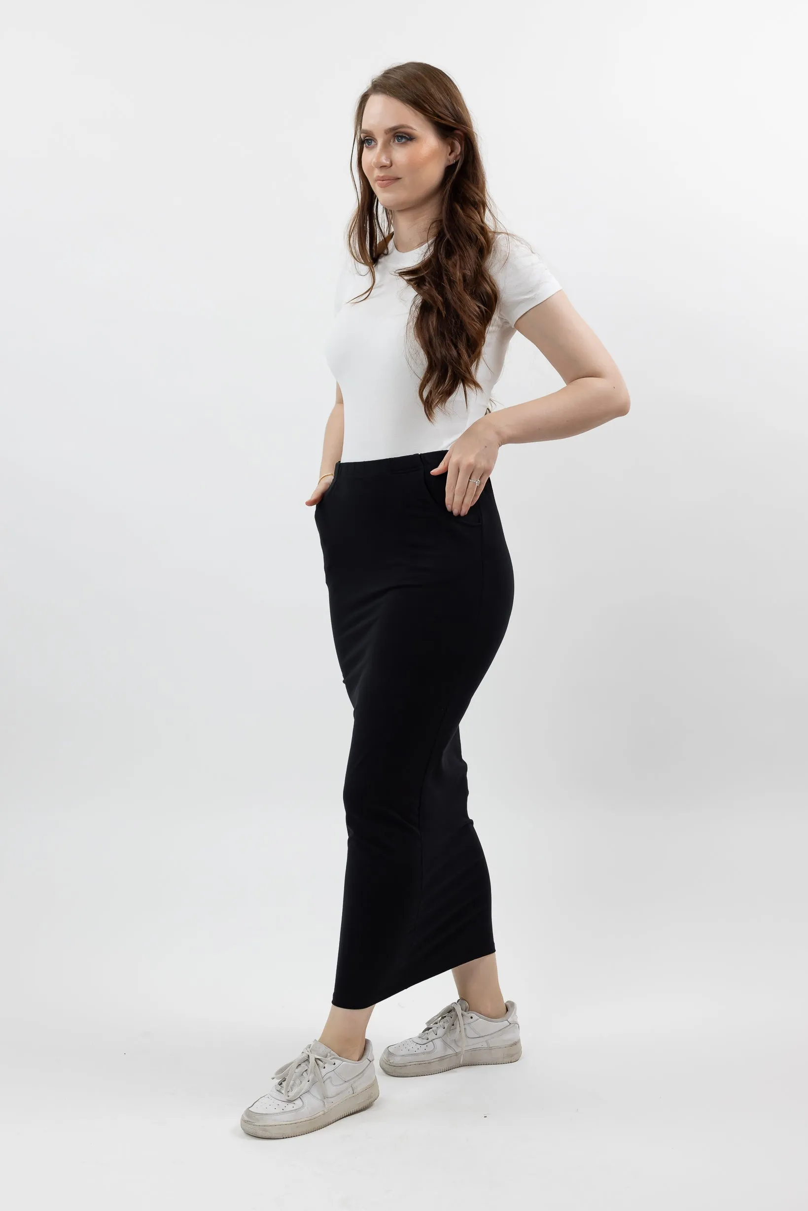 Cotton Pocket Pencil Skirt