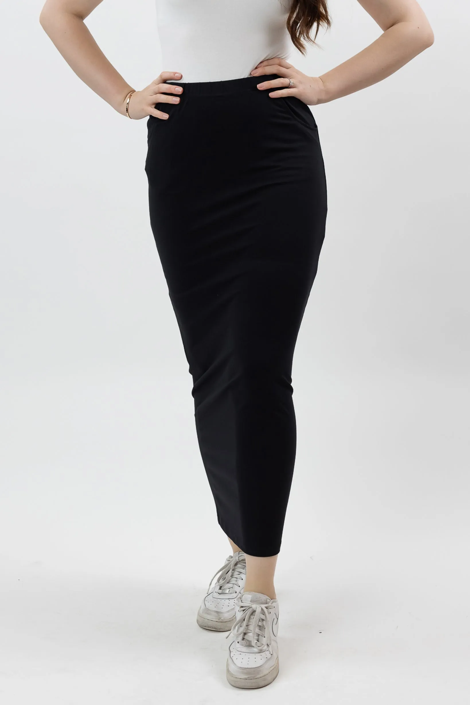 Cotton Pocket Pencil Skirt