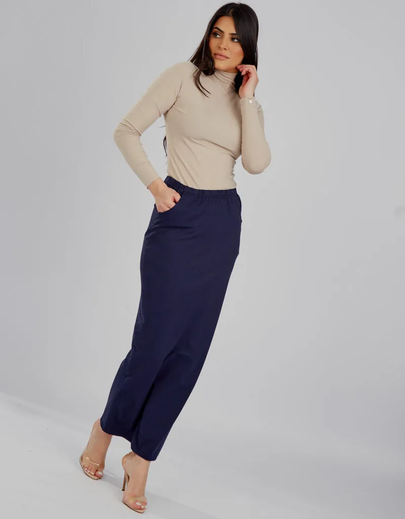 Cotton Pocket Pencil Skirt