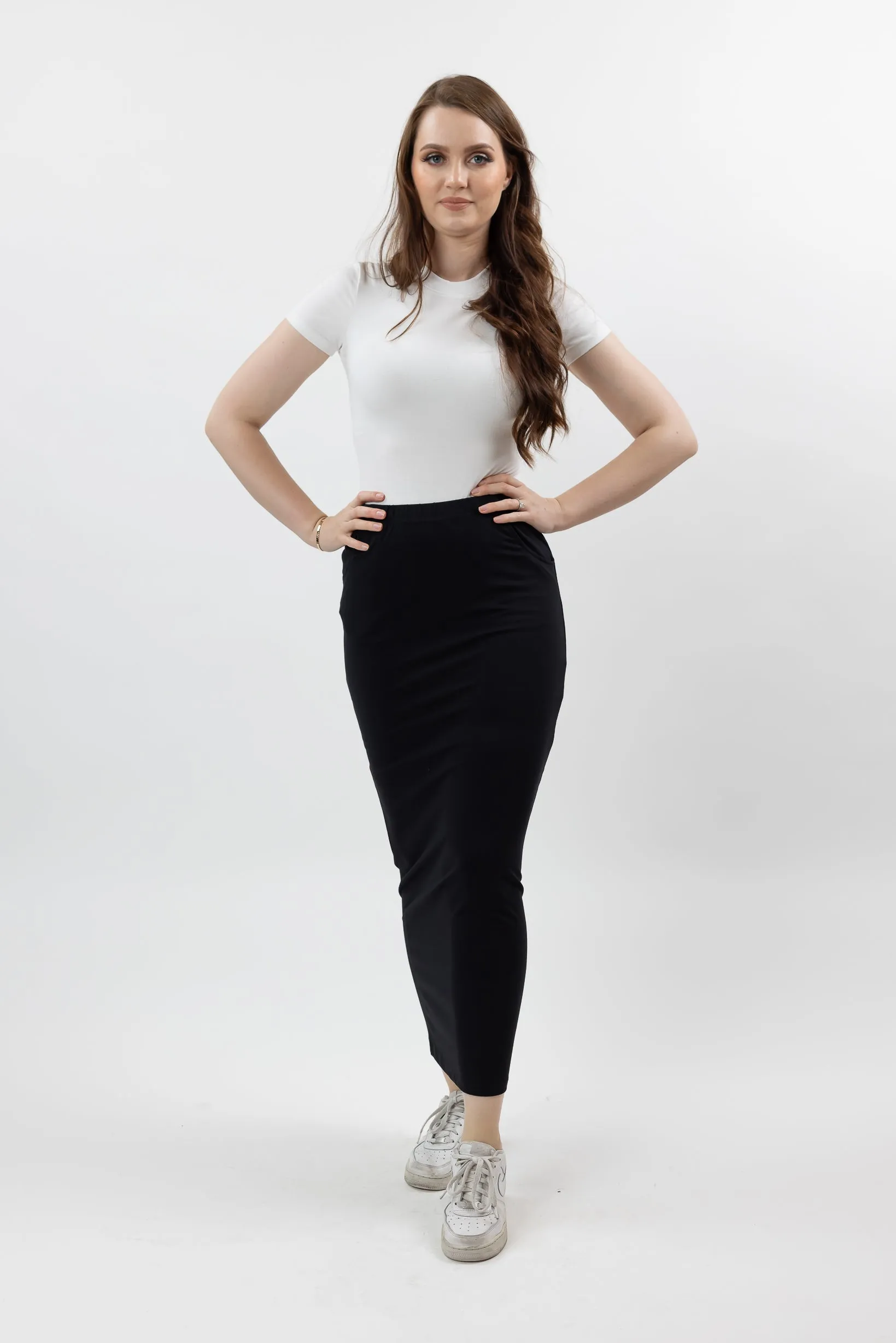 Cotton Pocket Pencil Skirt