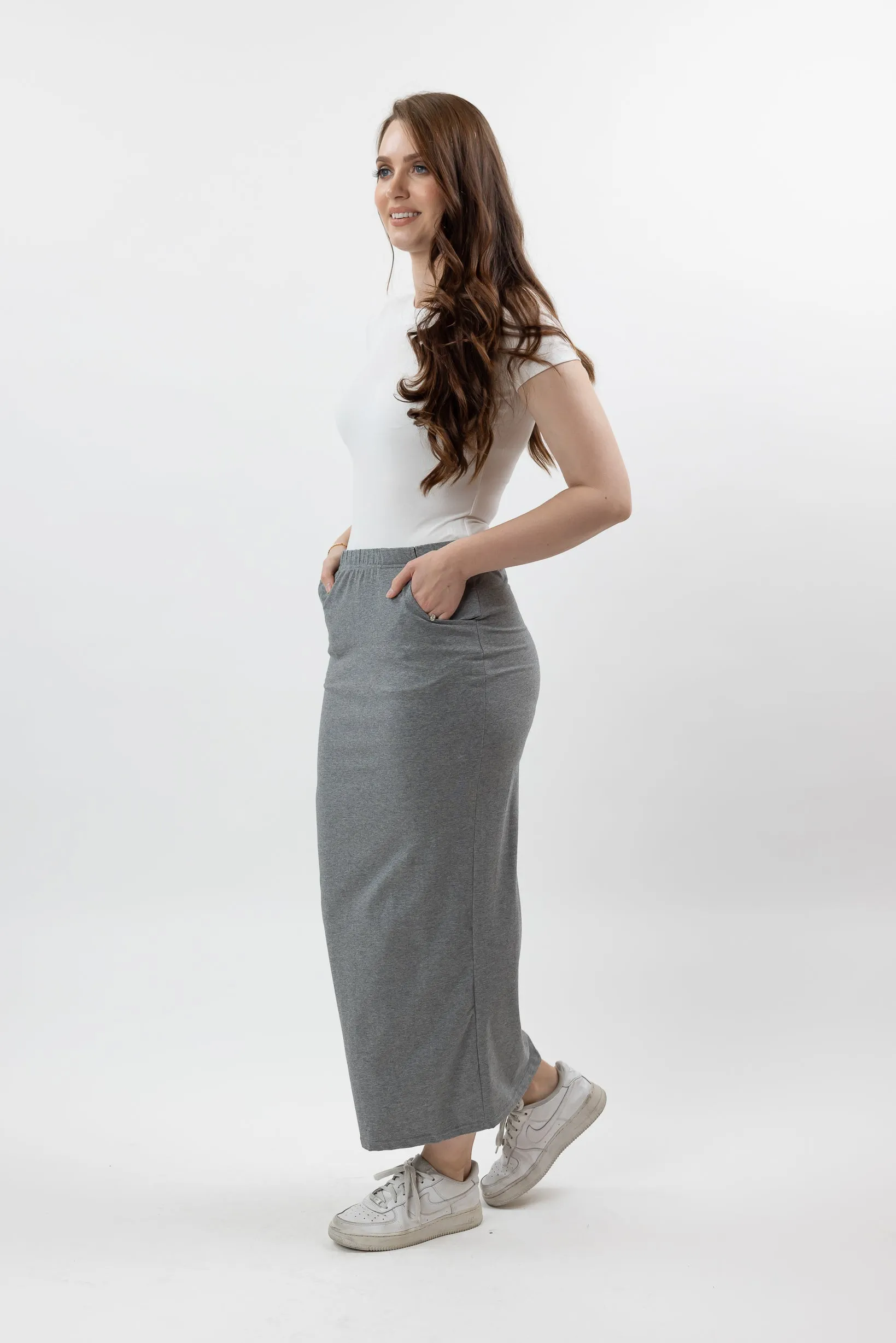 Cotton Pocket Pencil Skirt