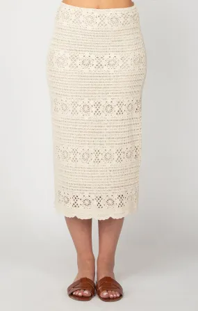 Crochet Midi Skirt in Oatmeal