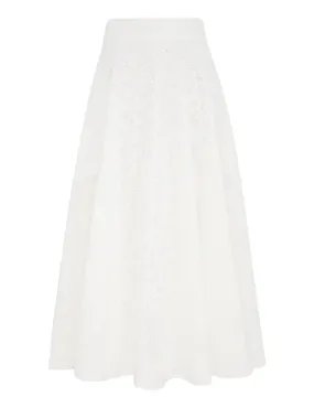 Crush Embroidered Midi Skirt