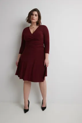 Curvy Form-Fitting Ruched Dress with Tummy Control