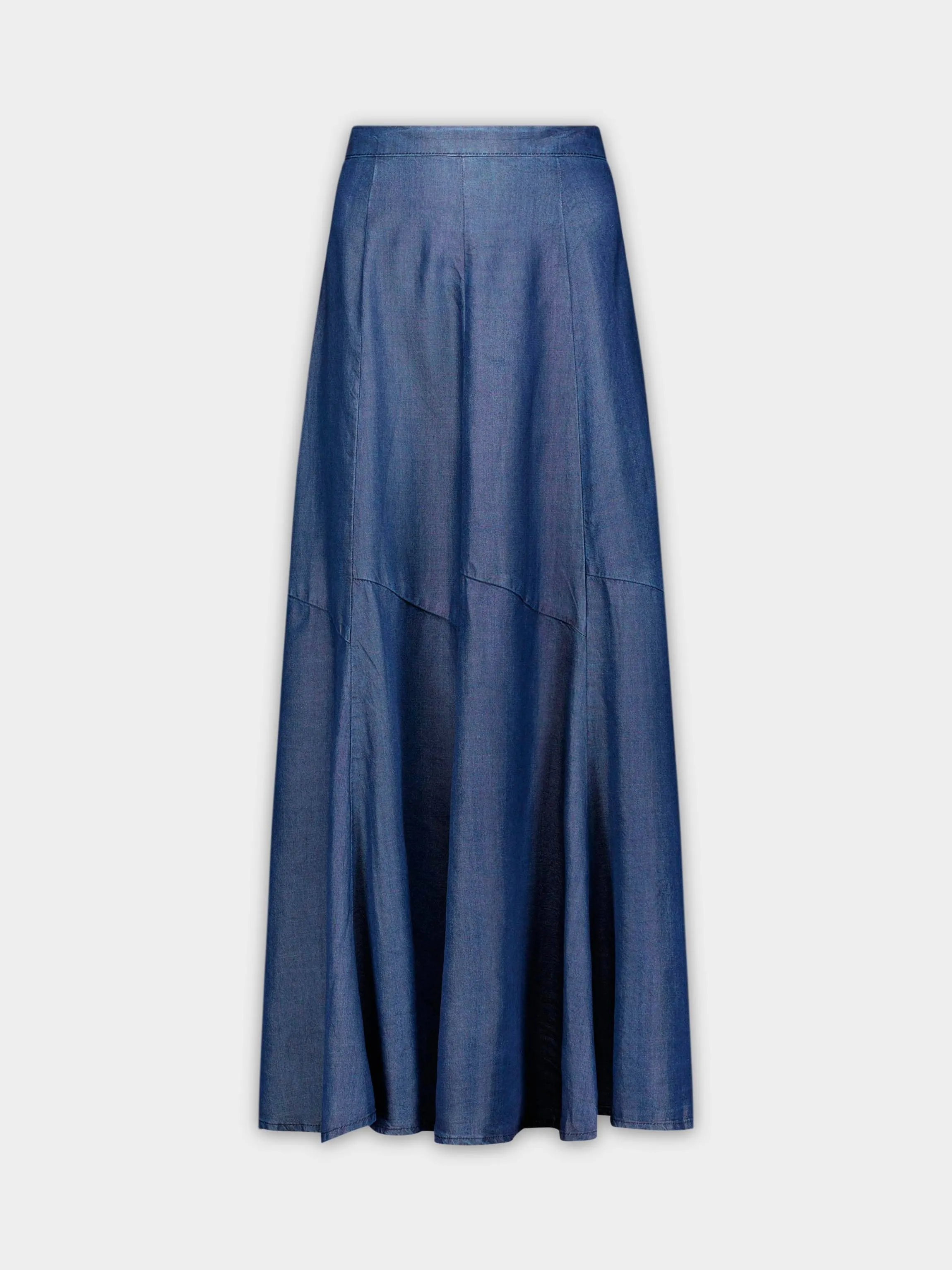 DENIM TRUMPET SKIRT-LIGHT BLUE