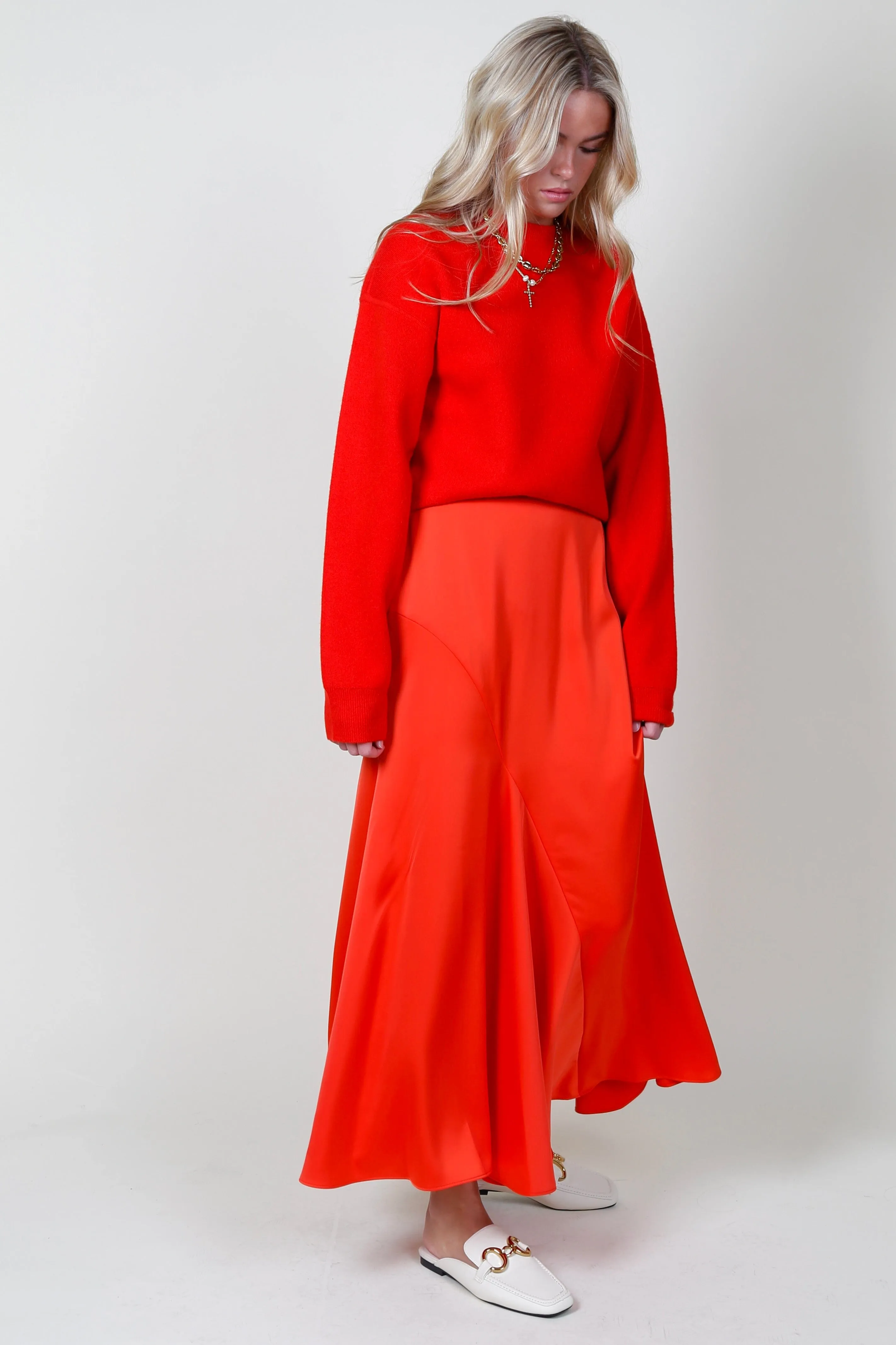 DEREK LAM | Paulette Flared Midi Skirt - Sunset